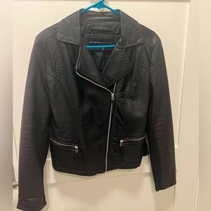 Black faux leather jacket